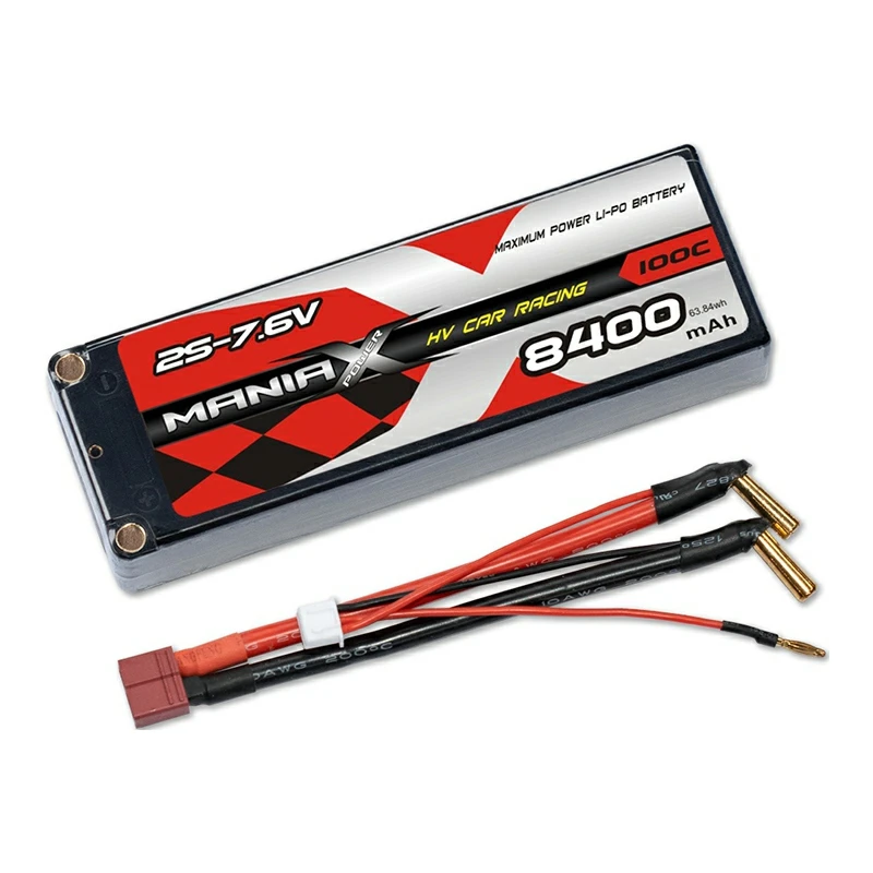 HV Lipo 2S-7.6V 8400mAh 100C Ceallraí Carranna Rásaíochta Crua-Chás